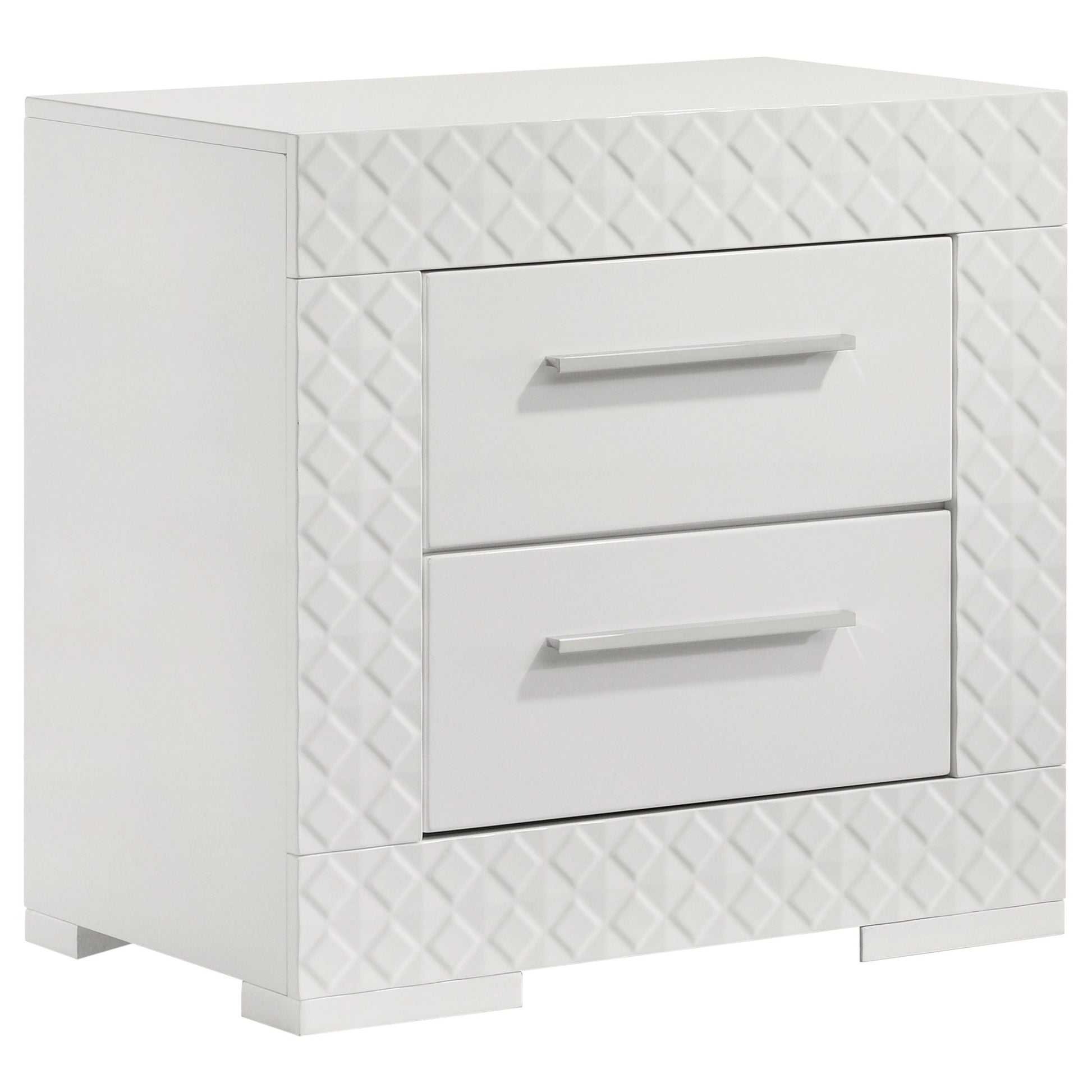 Coaster Fine Furniture Ives - 2-Drawer Nightstand Bedside Table - White High Gloss | Meri Furniture
