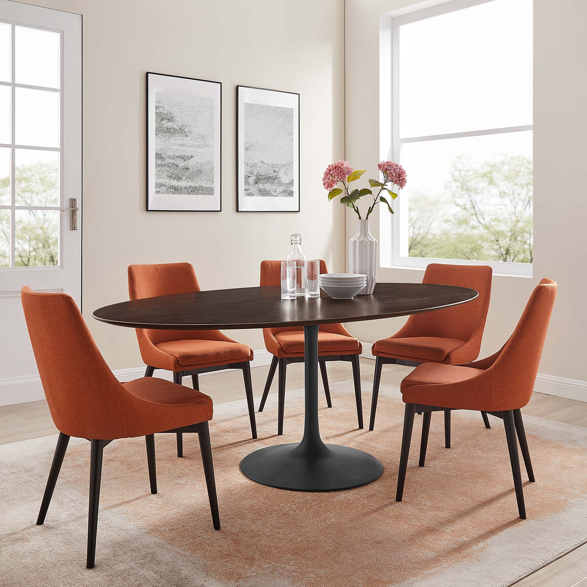 Lippa 78" Oval Wood Dining Table by Modway