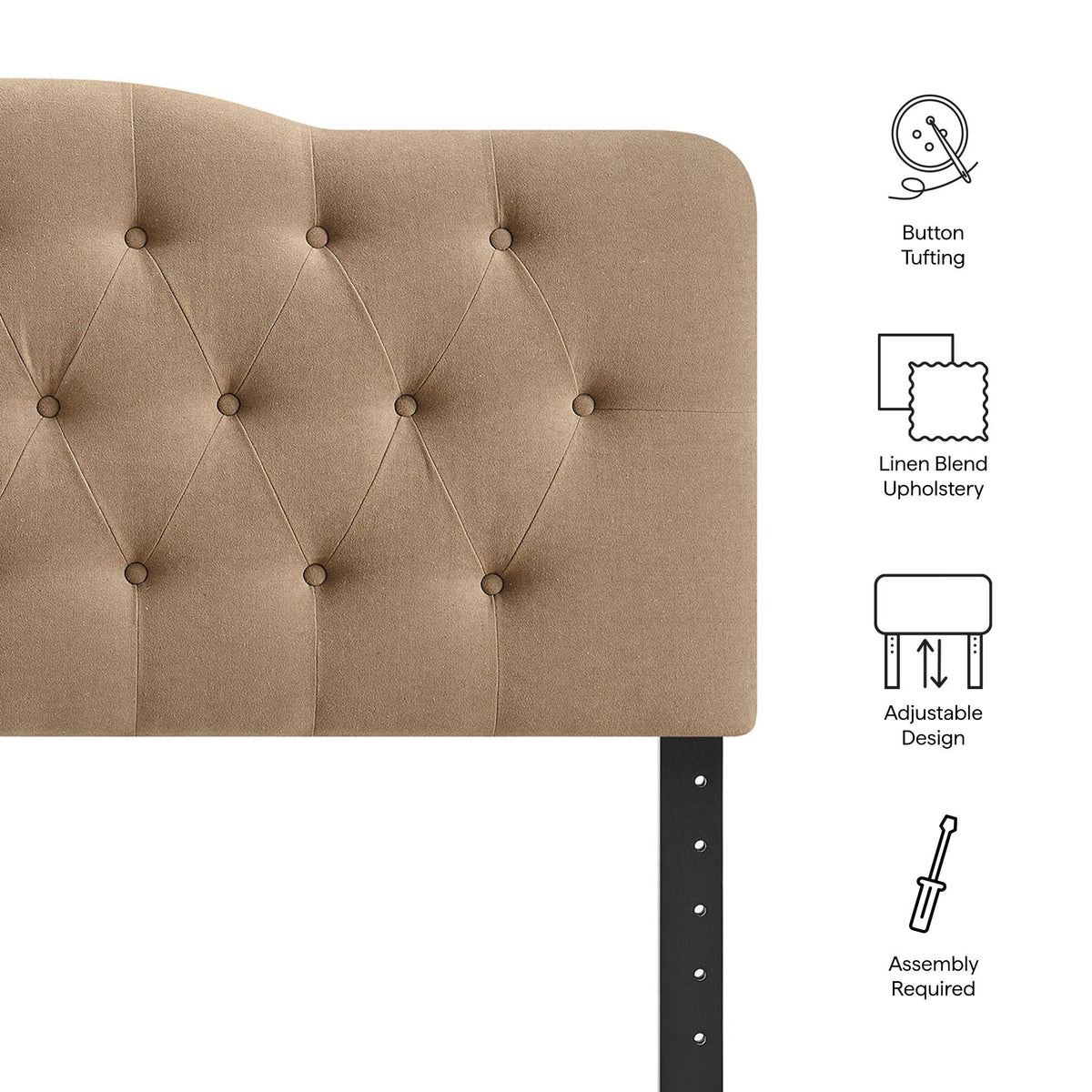Annabel Premium Linen Blend King Headboard by Modway