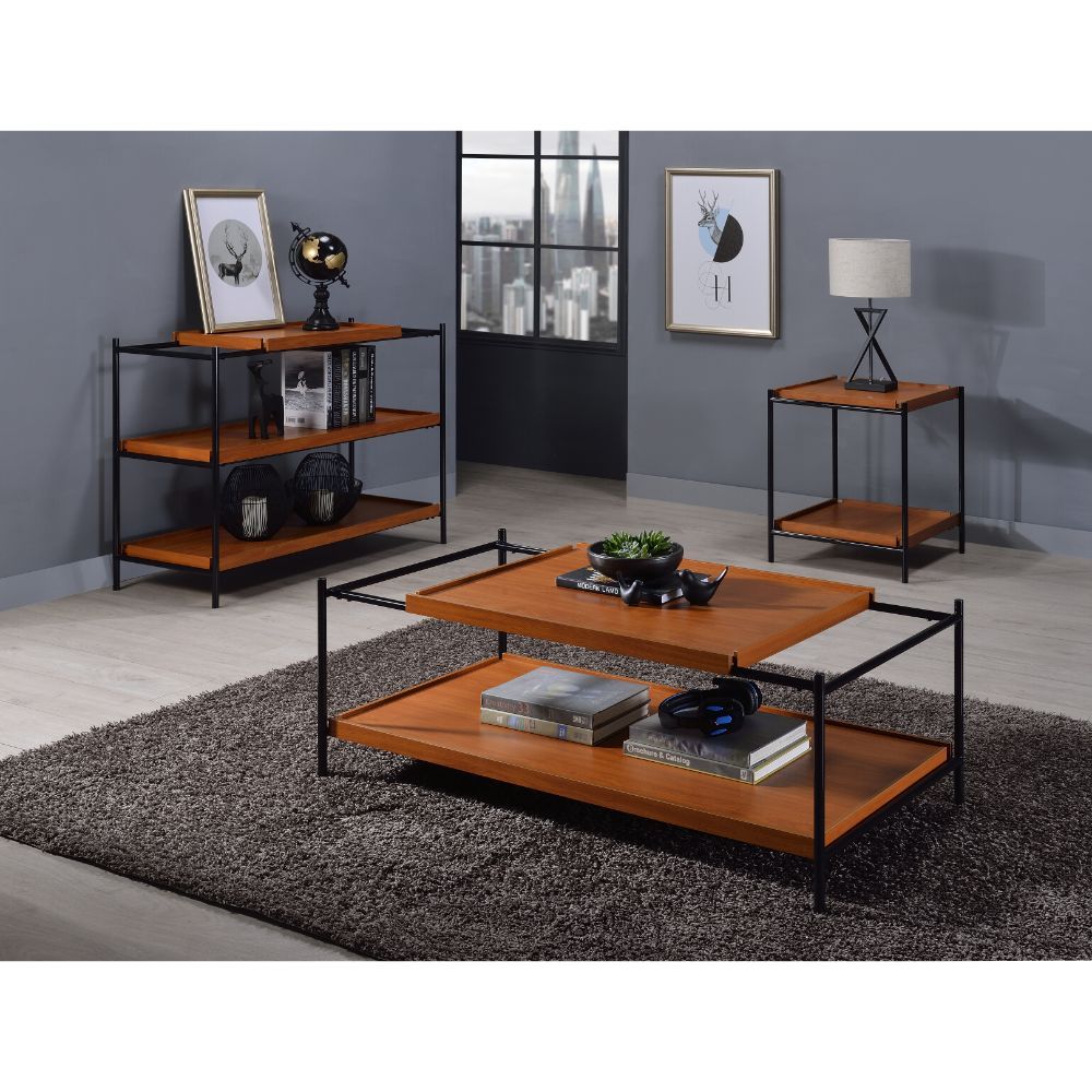 ACME Oaken - Coffee Table - Honey Oak & Black | Meri Furniture