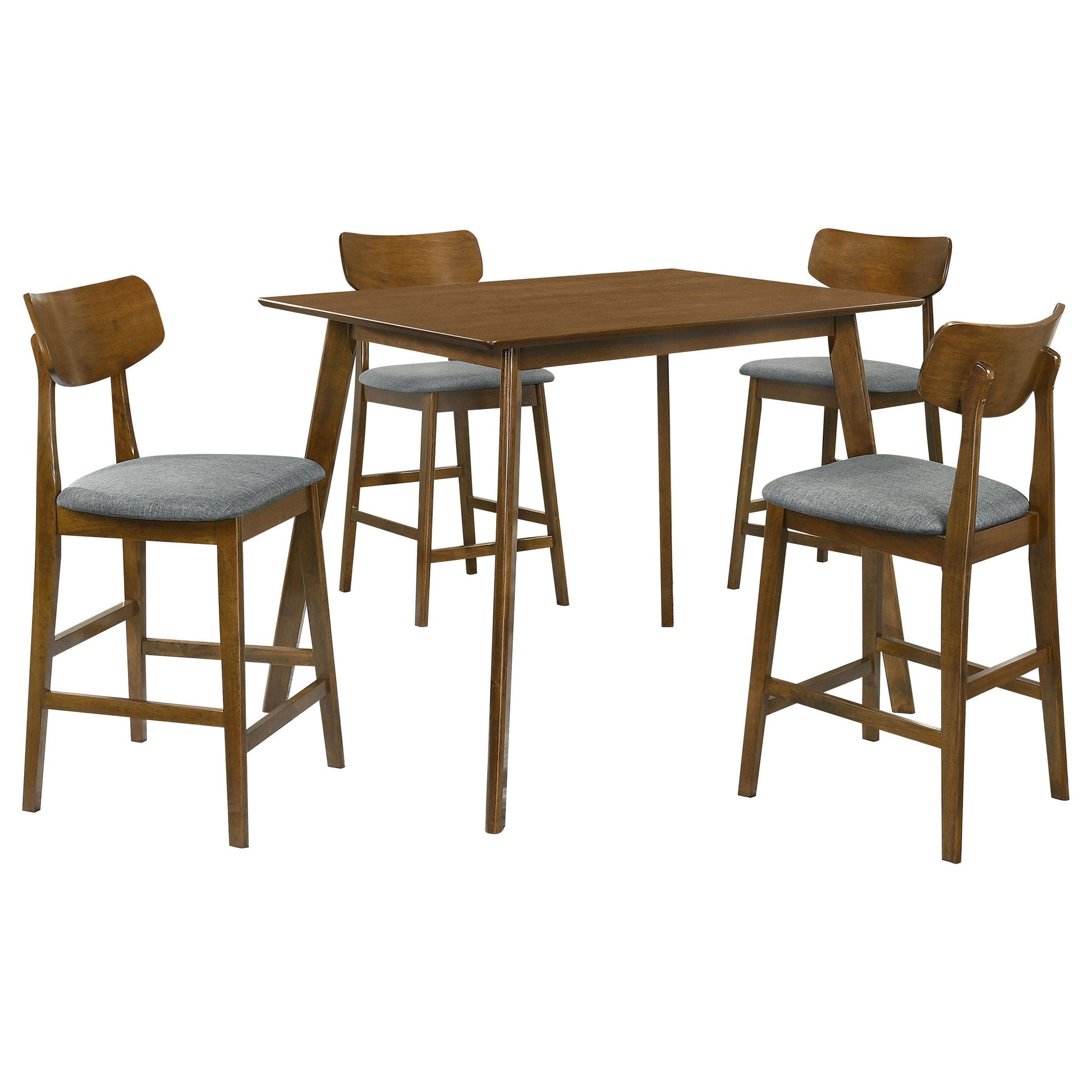 Coaster Fine Furniture Robbie - 5-Piece Counter Height Dining Set - Walnut | Meri Furniture