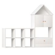 Versatile Children's Bookshelf With House Shaped Design, Multi Functional Storage