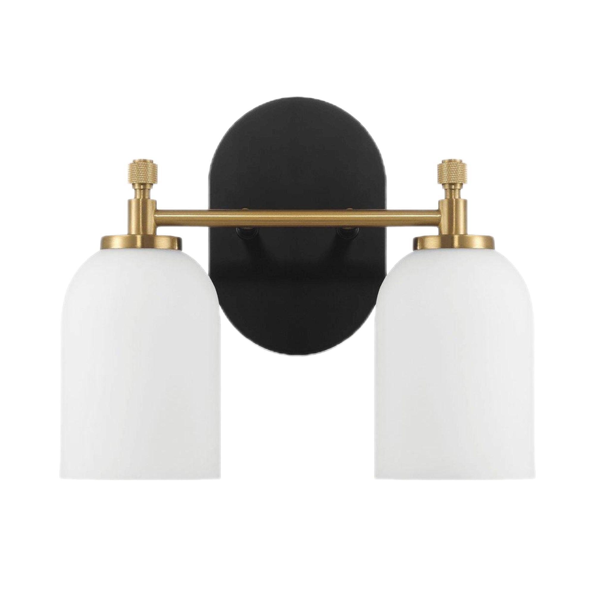 Vortex - 2 Lights Vanity In Traditional Style For Over Bathroom Mirror Wall Sconce - Black / Gold / White