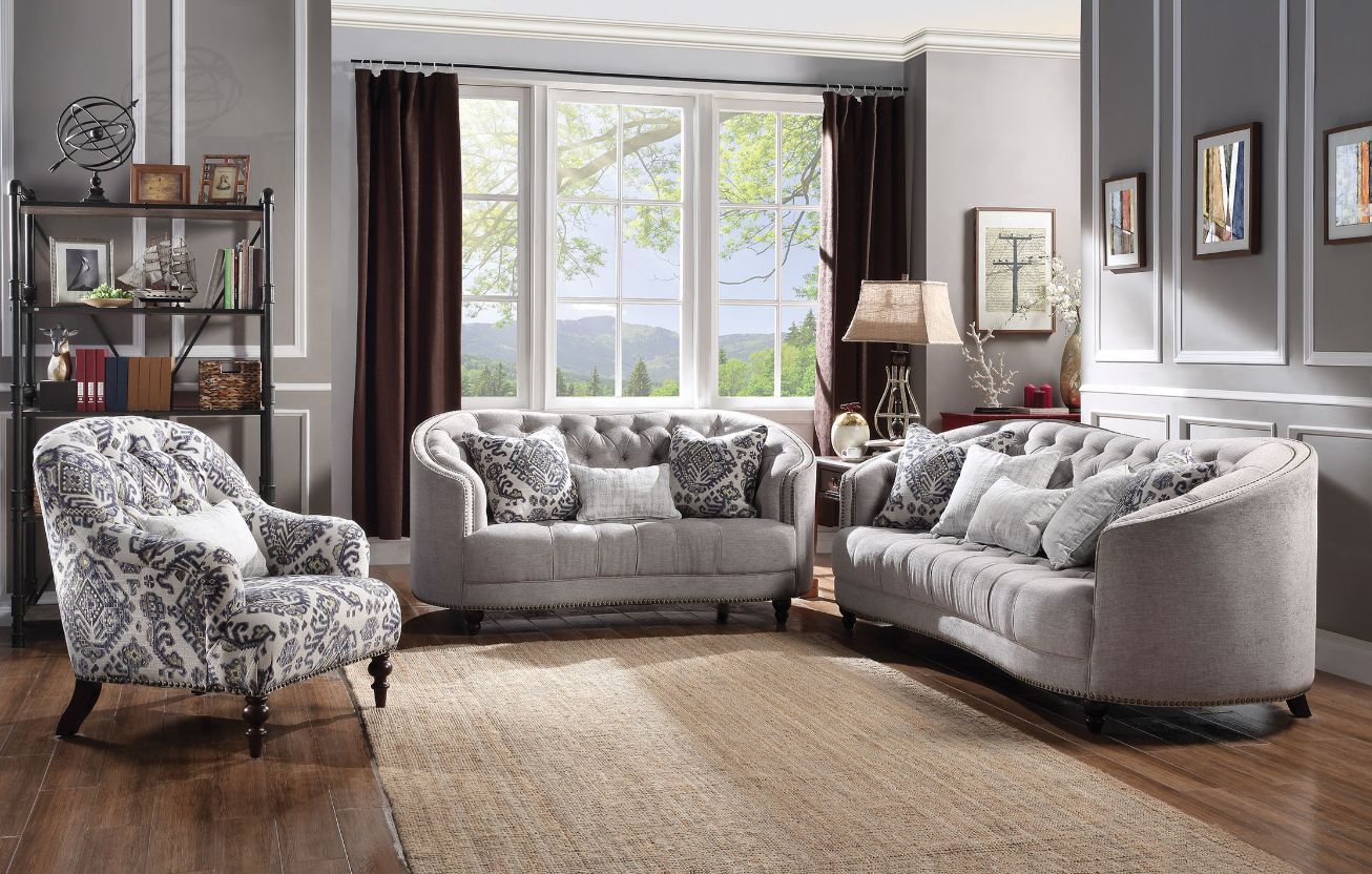 ACME Saira - Sofa - Light Gray Fabric | Meri Furniture
