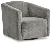 Signature Design by Ashley® Bramner - Charcoal - Swivel Accent Chair | Meri Furniture