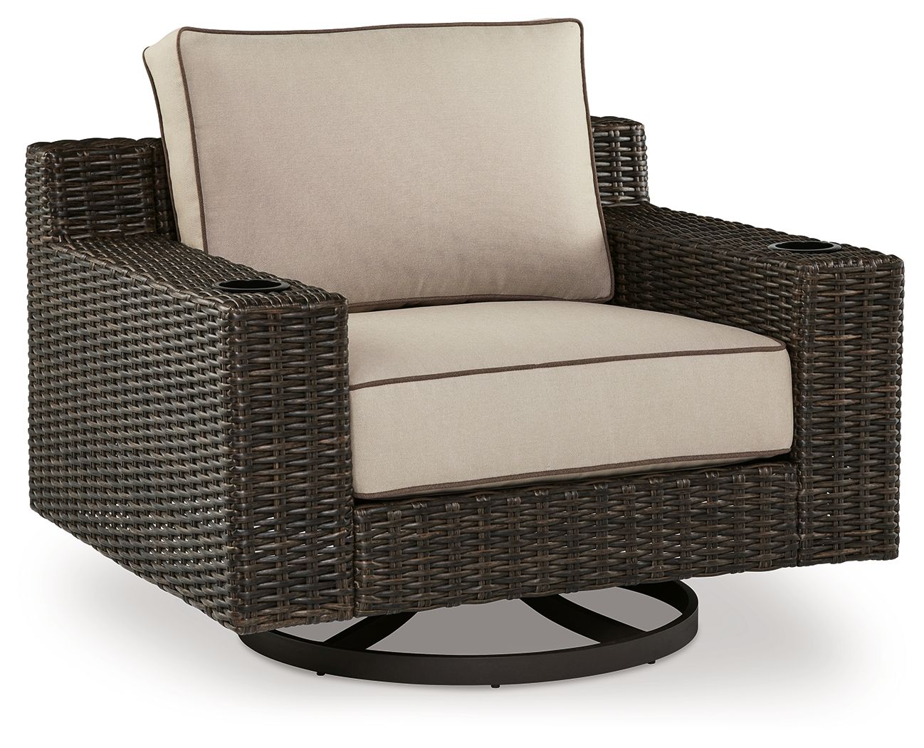 Signature Design by Ashley® Coastline Bay - Brown - Swivel Lounge W/ Cushion | Meri Furniture