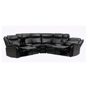 Jupiter - Leather Sectional - Black