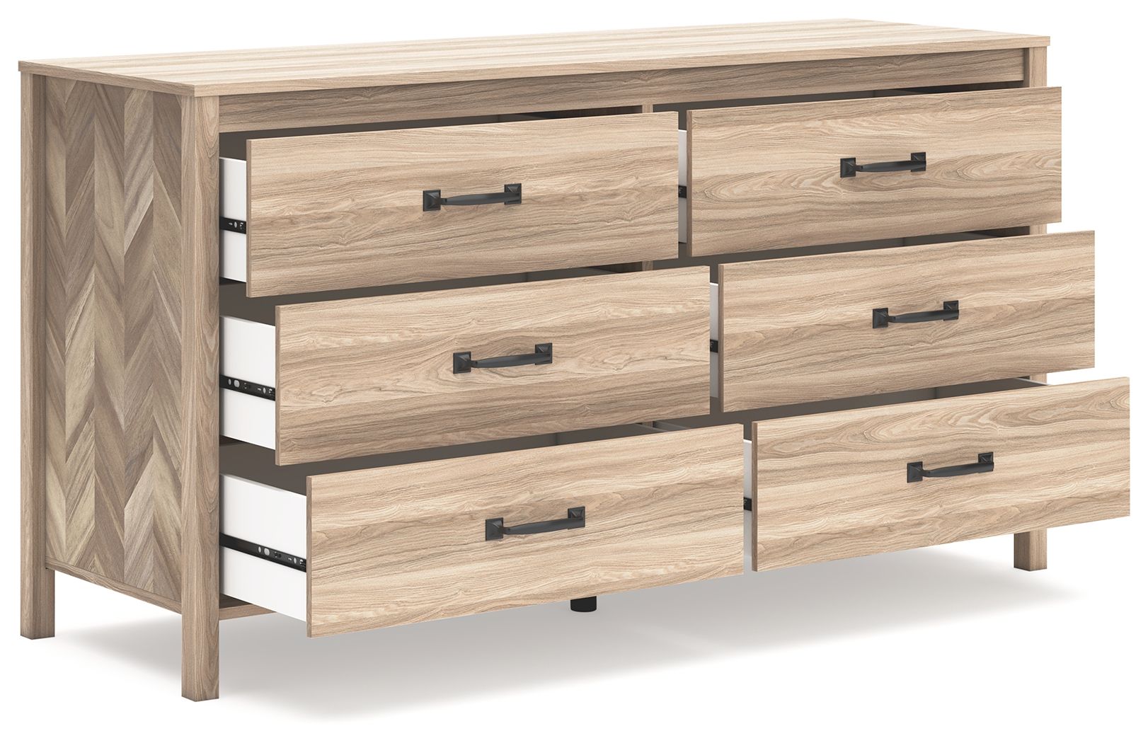Signature Design by Ashley® Battelle - Tan - Six Drawer Dresser | Meri Furniture