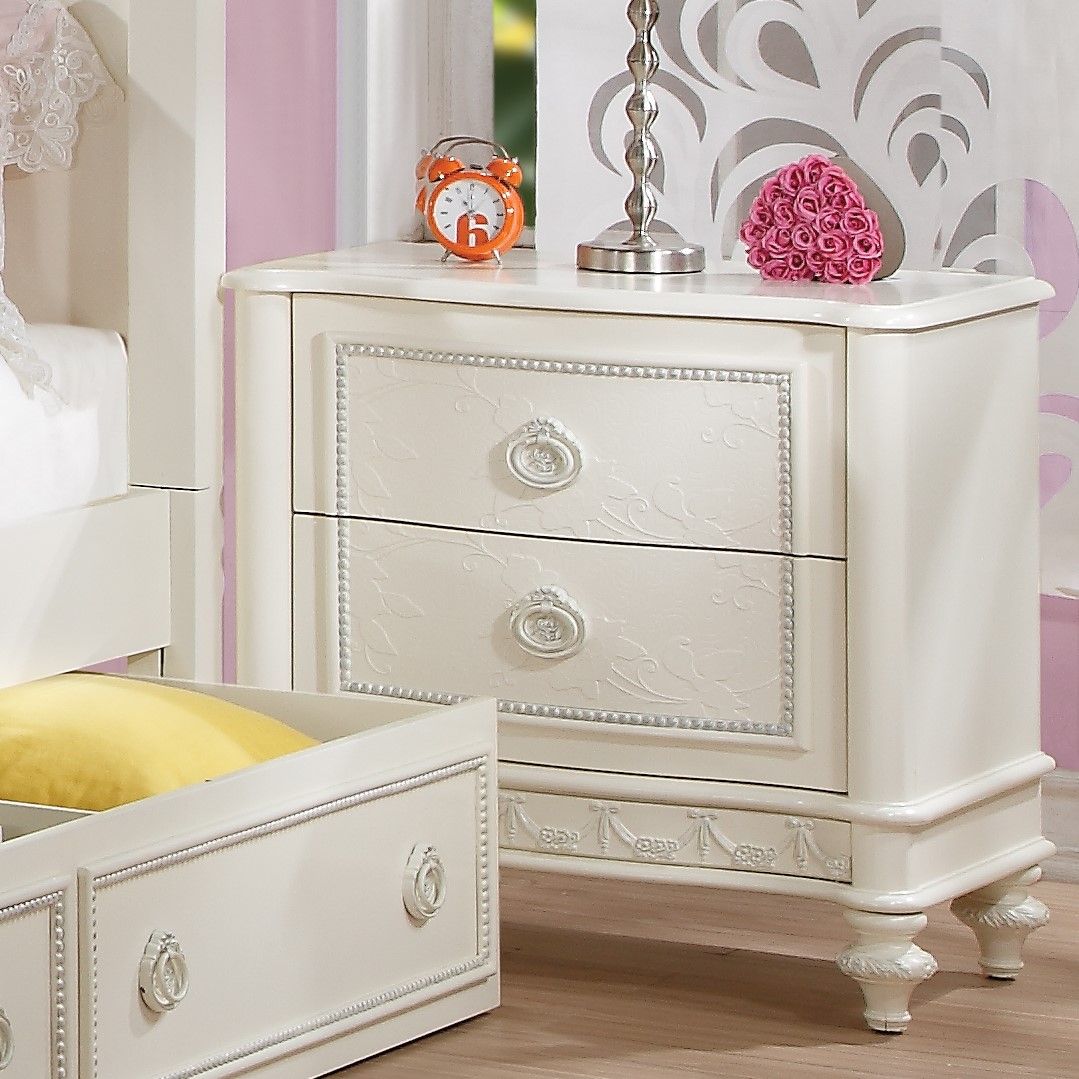 ACME Dorothy - Nightstand With 2 Drawers - Ivory | Meri Furniture