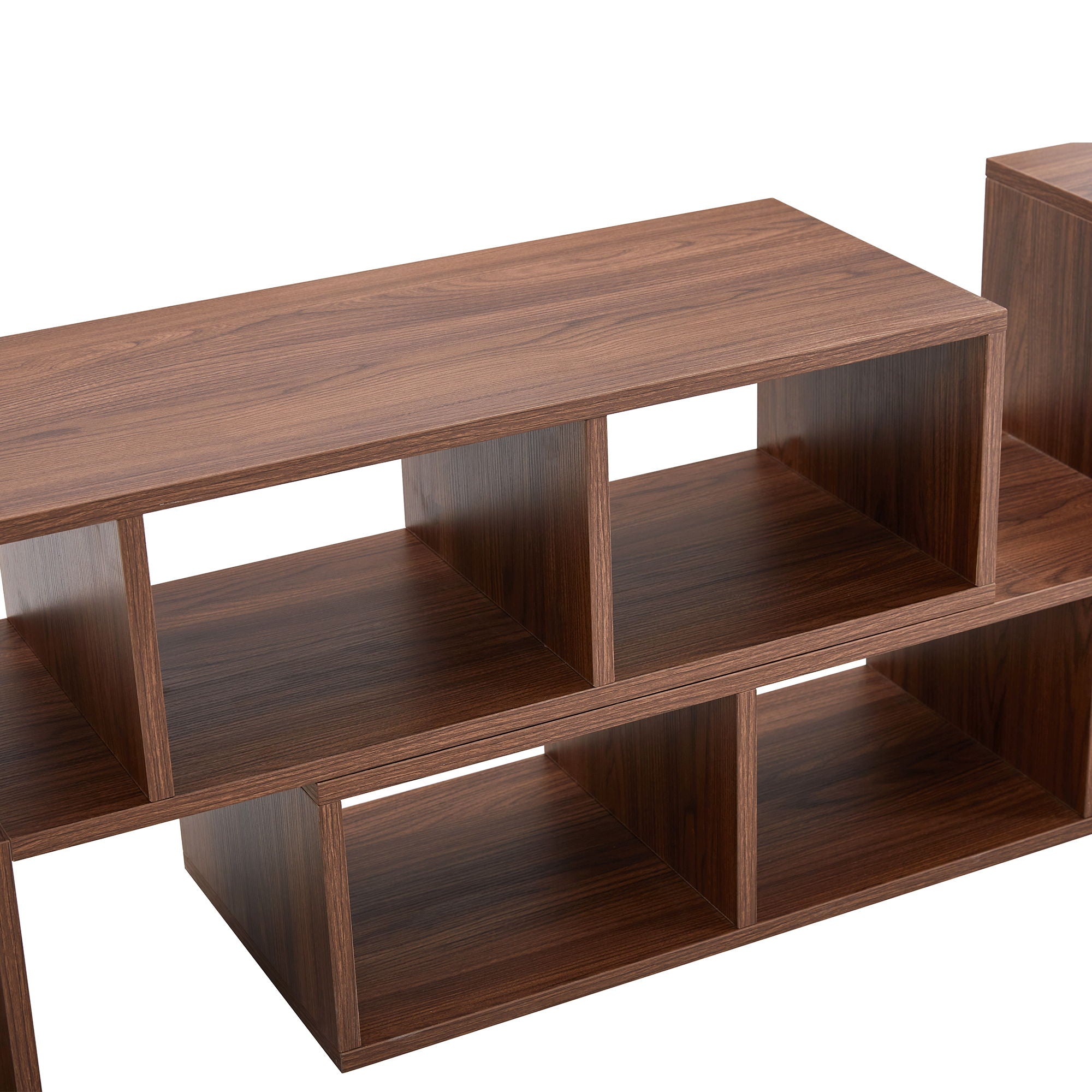 Minimalist Cube TV Stand With Adjustable Open Storage Shelves