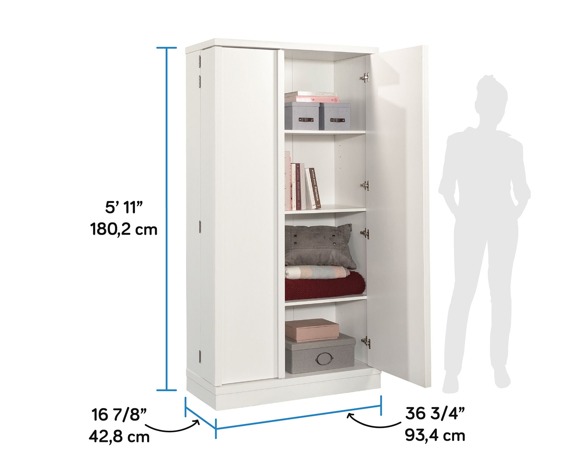 Swing-Out Storage Cabinet in White