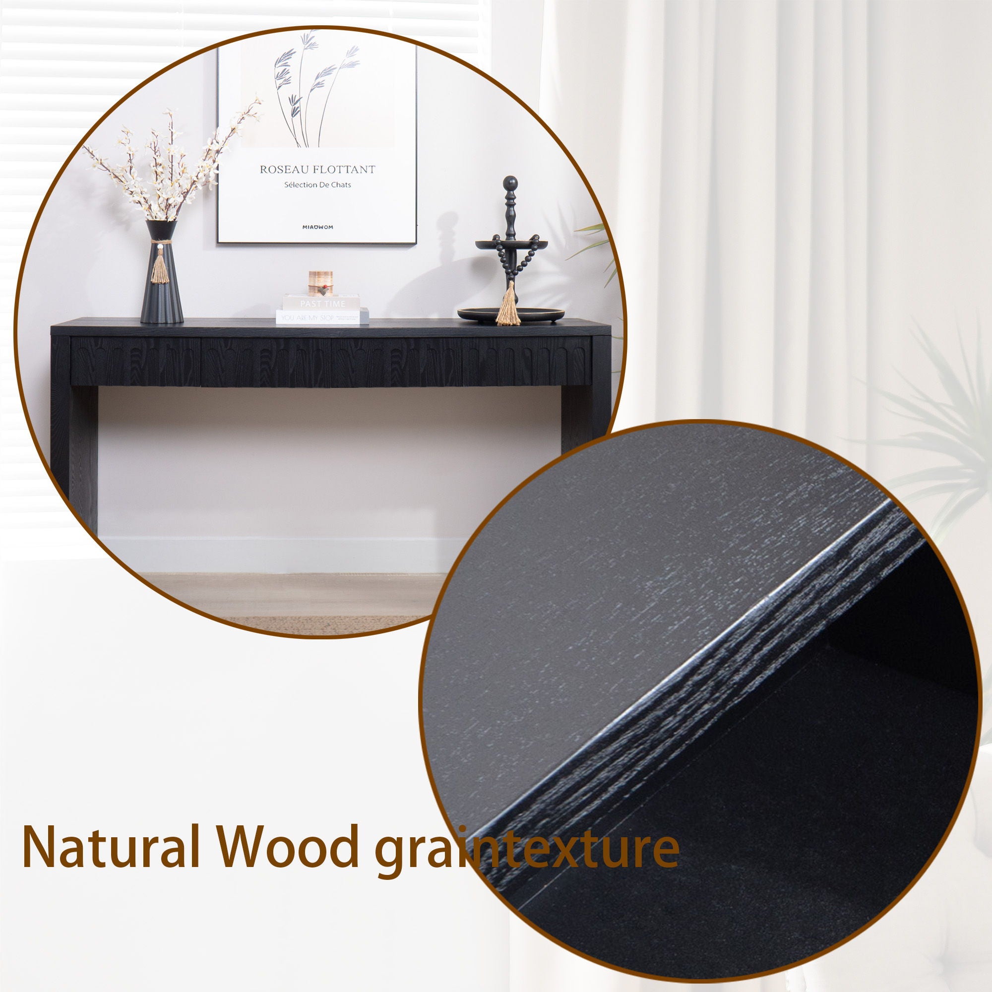 Modern Console Table With 4 Drawers, Entryway Table