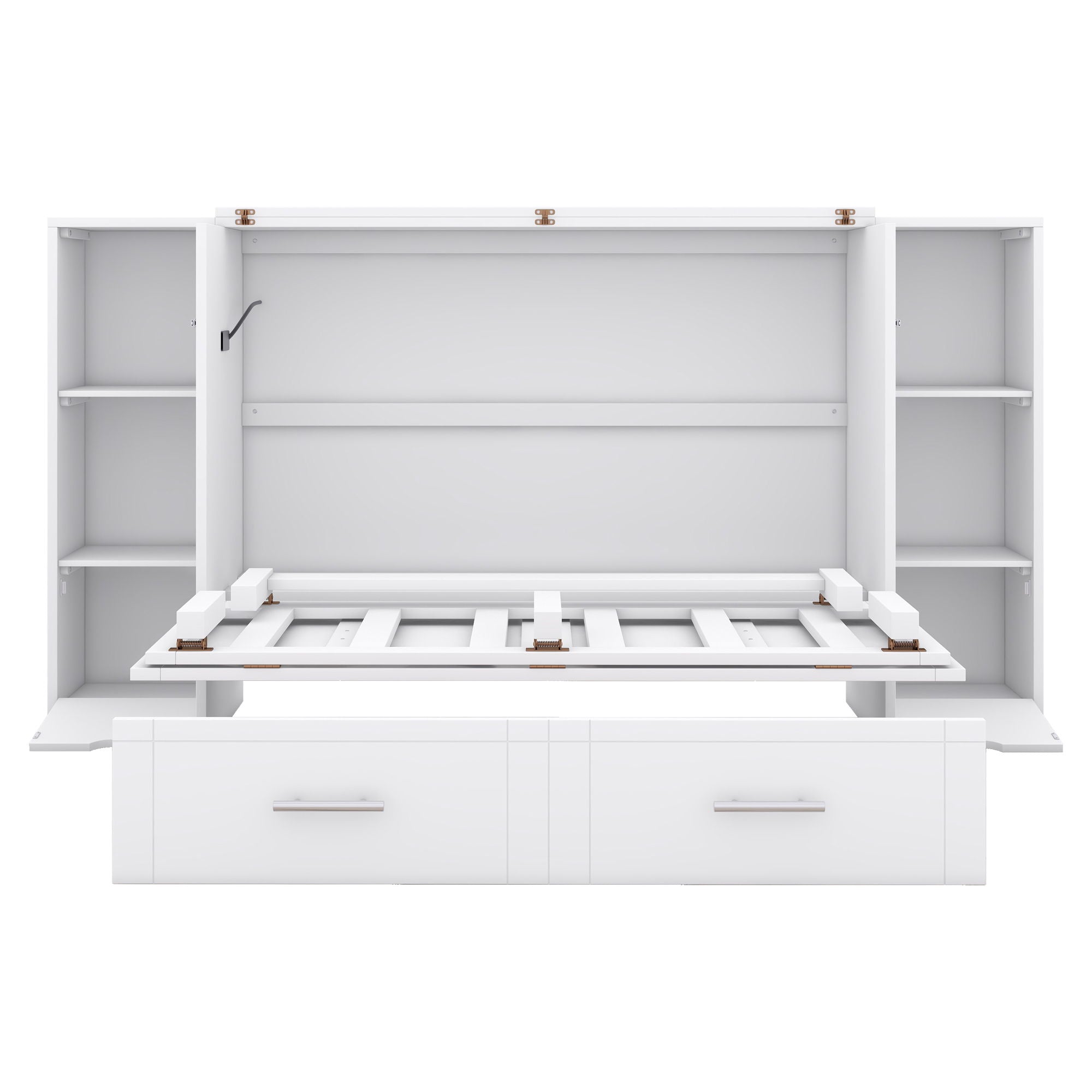 Murphy Bed With Shelves, Drawers And USB Ports