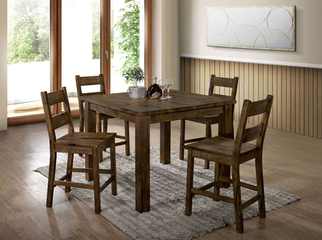 Furniture of America Kristen - Counter Height Side Chair (Set of 2) - Rustic Oak | Meri Furniture
