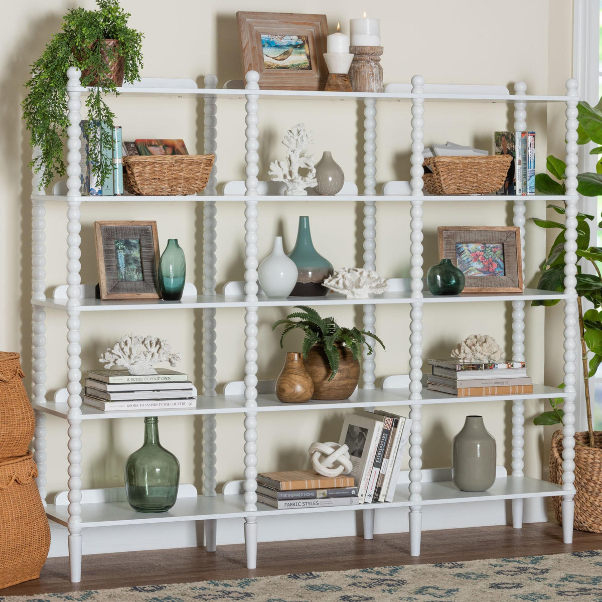 Lucera Bobbin 5-Tier Display Shelf, White