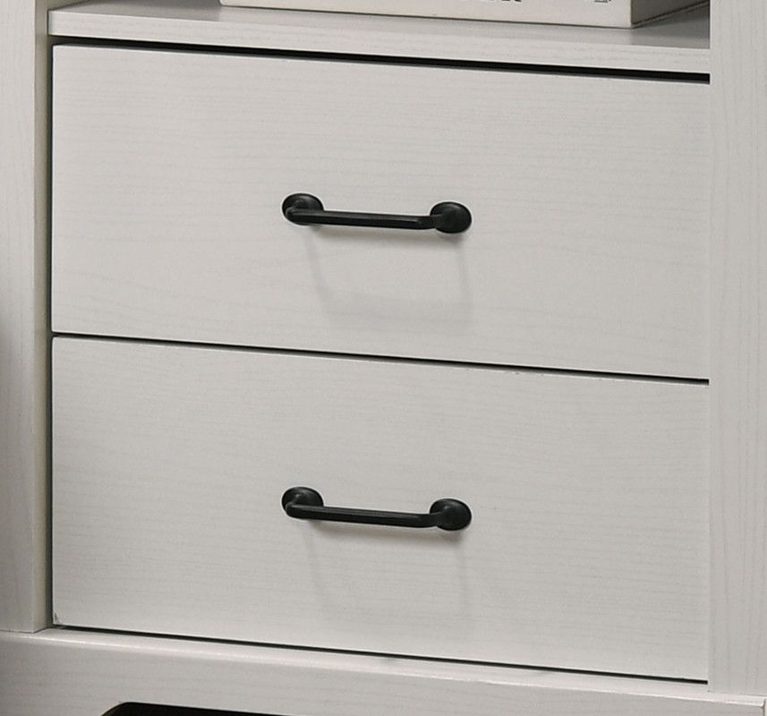 Elara 22"W White 2-Drawer Nightstand Bedside Table with USB charging  Ports