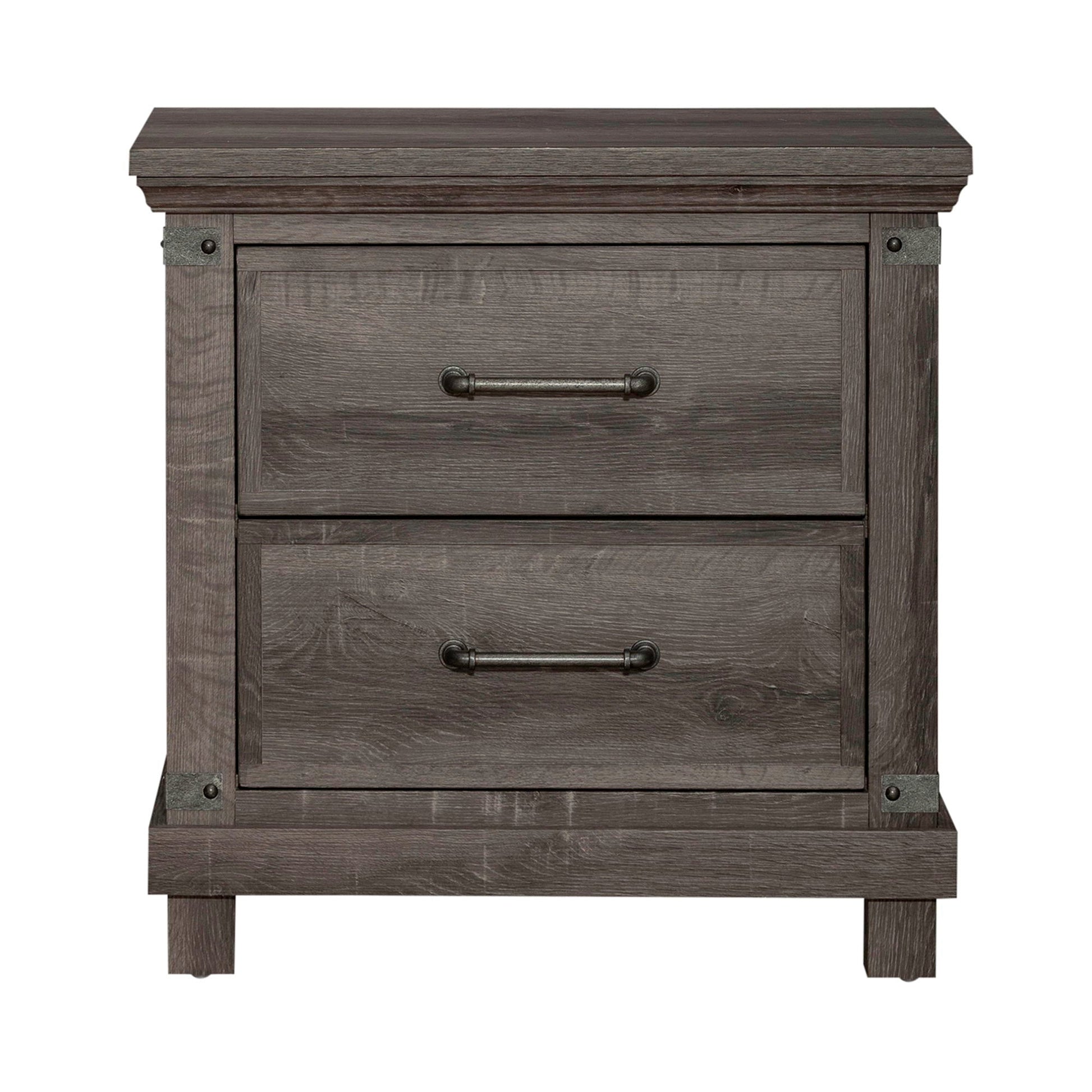 Liberty Furniture Lakeside Haven - Nightstand With Charging Station - Dark Brown | Meri Furniture
