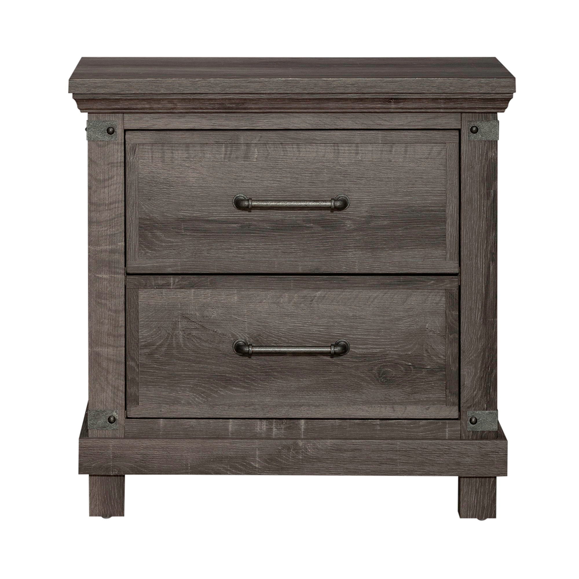 Liberty Furniture Lakeside Haven - Nightstand With Charging Station - Dark Brown | Meri Furniture