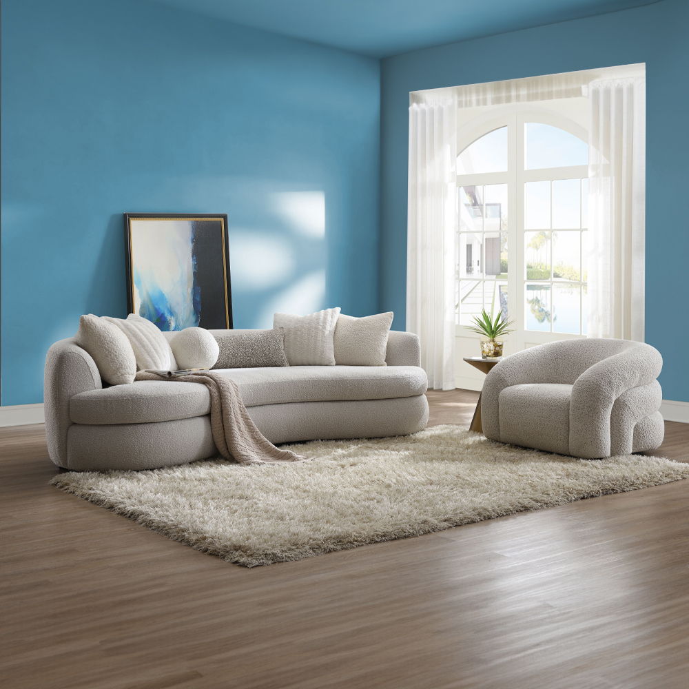 Irma - Chair With Swivel - Gray Boucle