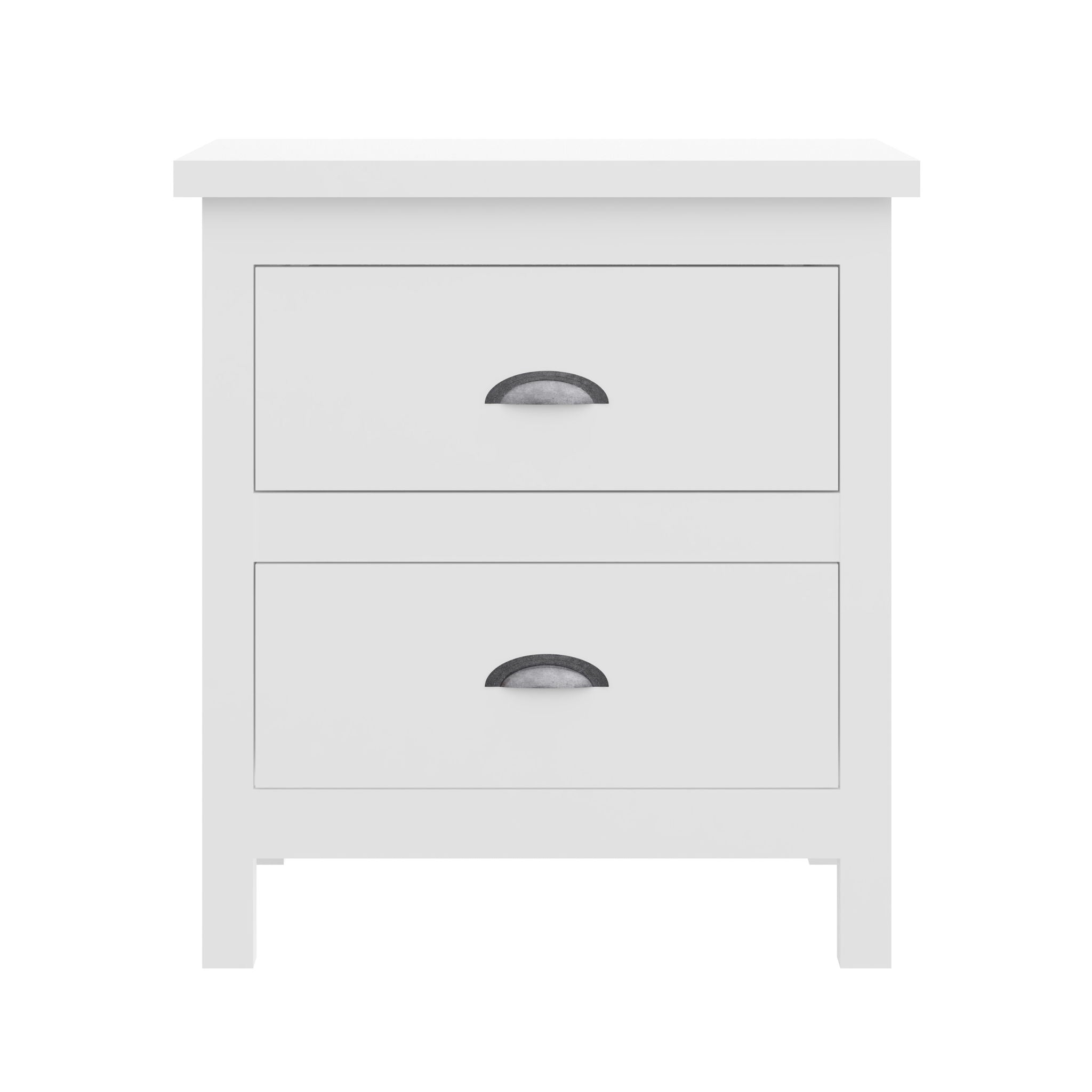 Versatile Solid Wood Night Stand With Drawers For Living Room And Bedroom - White