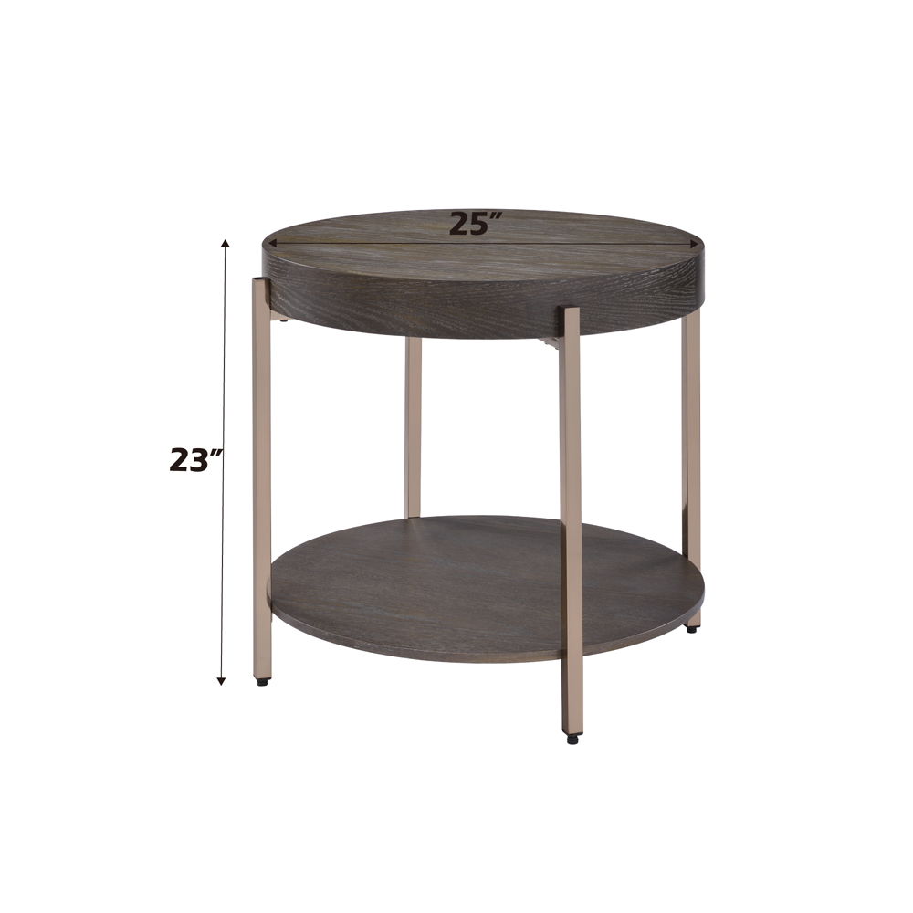 Weyton - End Table - Light Brown & Champagne