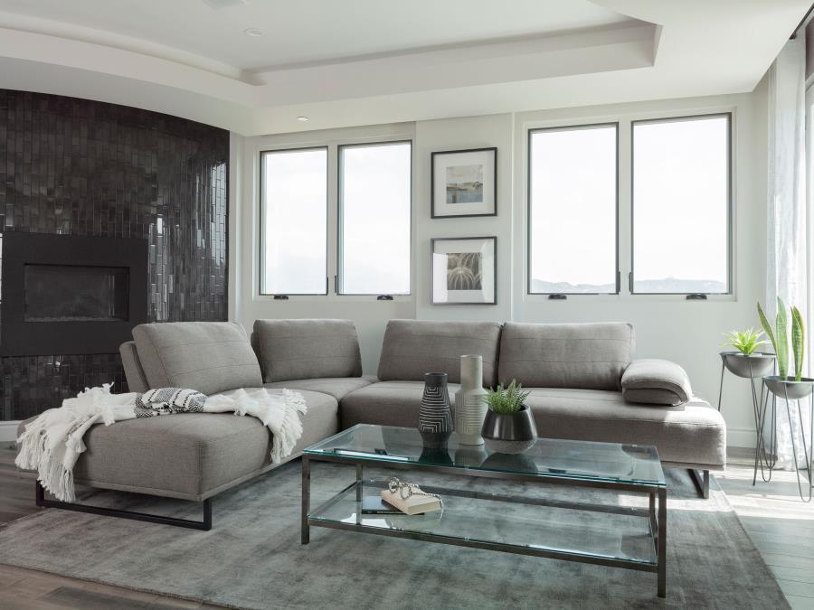 Coaster Fine Furniture Arden - Upholstered Sectional Sofa With Adjustable Back - Taupe | Meri Furniture