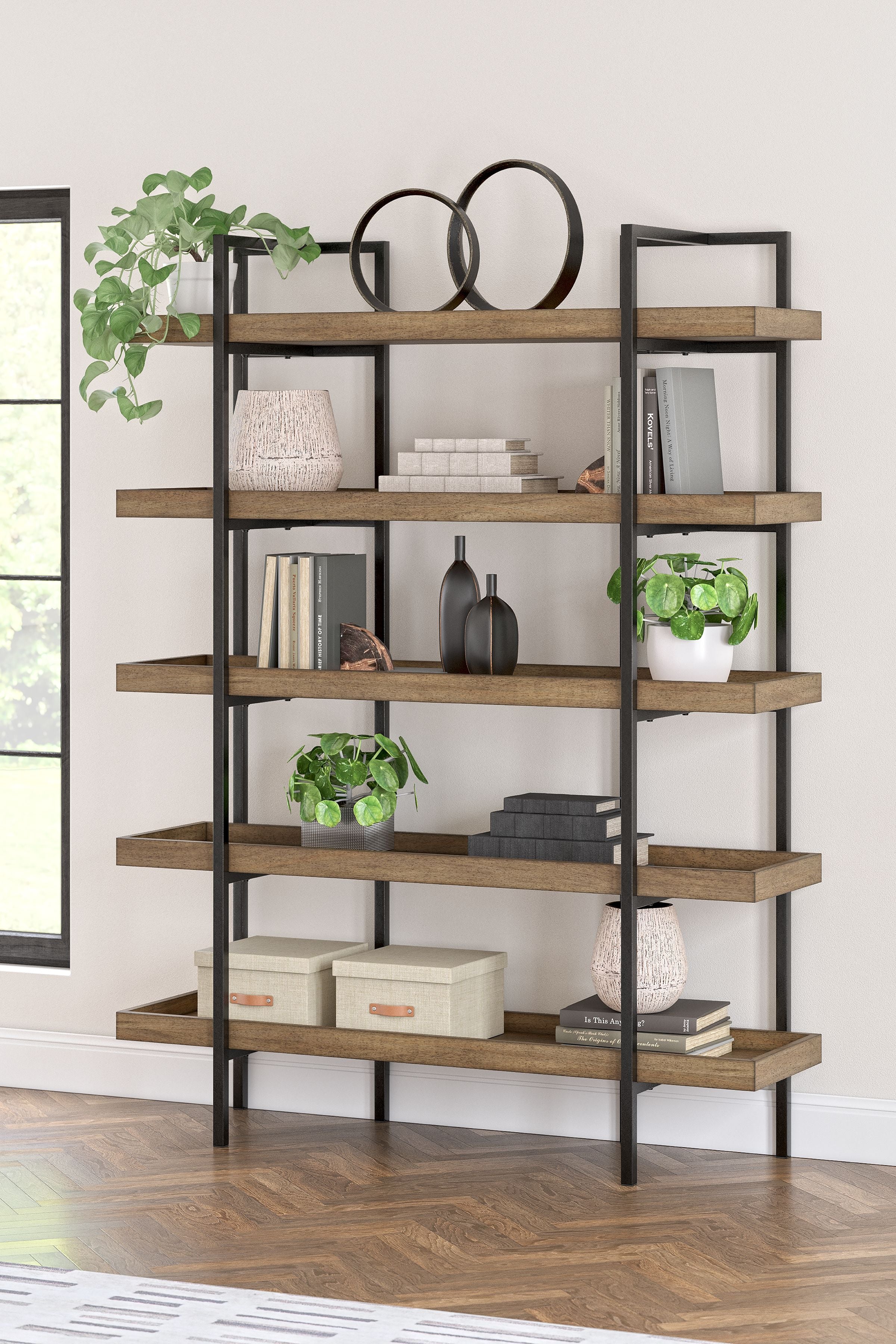 Signature Design by Ashley® Montia - Light Brown - Bookcase | Meri Furniture