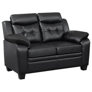 Coaster Fine Furniture Finley - Upholstered Padded Arm Tufted Loveseat - Black | Meri Furniture