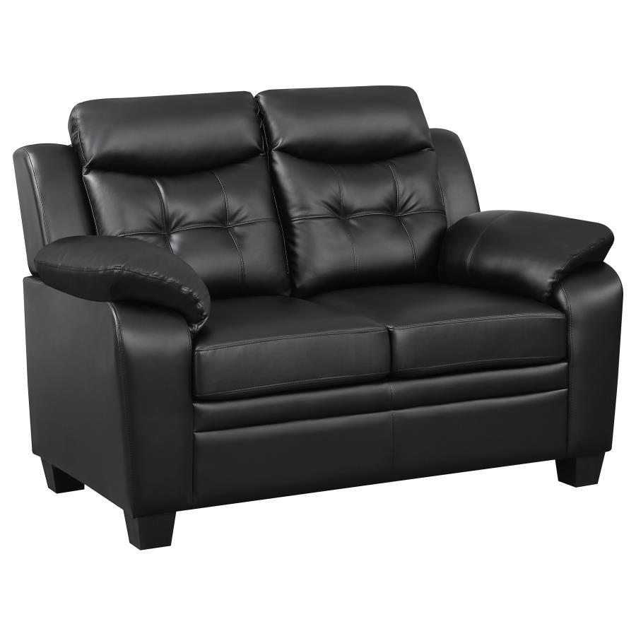 Coaster Fine Furniture Finley - Upholstered Padded Arm Tufted Loveseat - Black | Meri Furniture