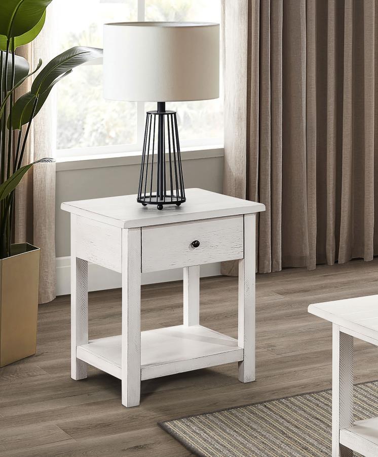 Coaster Fine Furniture Payne - 1 Drawers Wood End Table with Shelf | Meri Furniture