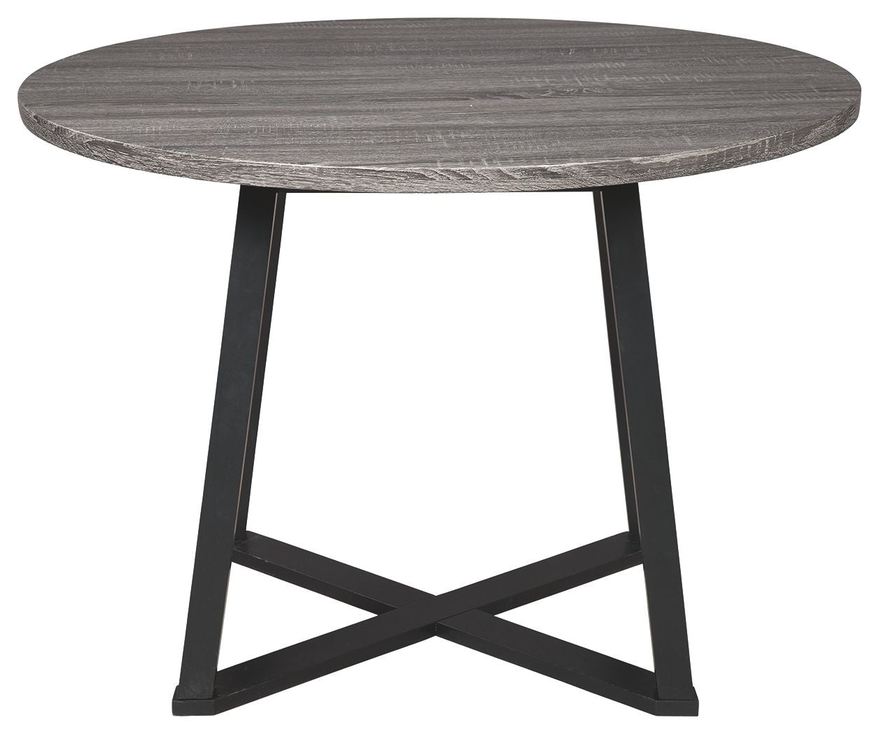 Signature Design by Ashley® Centiar - Black / Gray - Round Dining Room Table | Meri Furniture