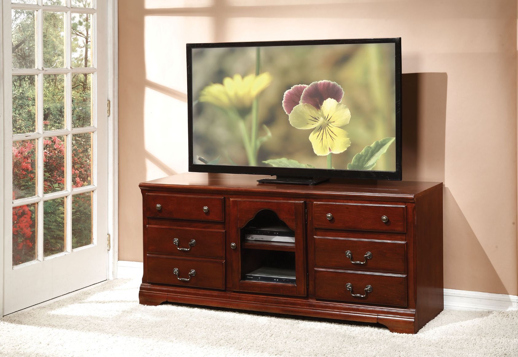 ACME Hercules - TV Stand - Cherry | Meri Furniture