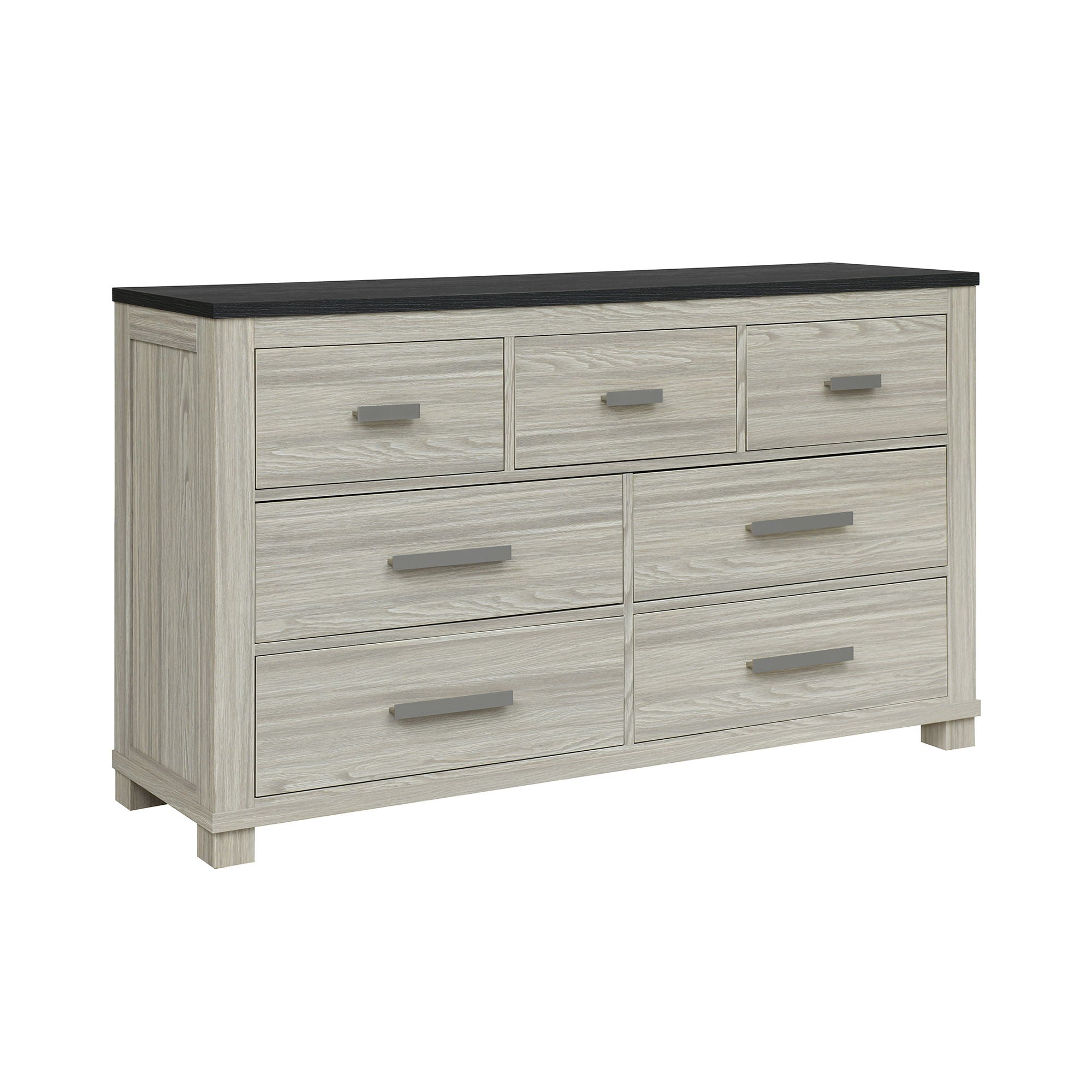 Augusta - Dresser, 7 Spacious Drawers, Block Feet - Beige Brown