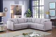 Penelope 94.5"W Light Gray Linen Fabric Reversible L-Shape Sectional Sofa with Pillows