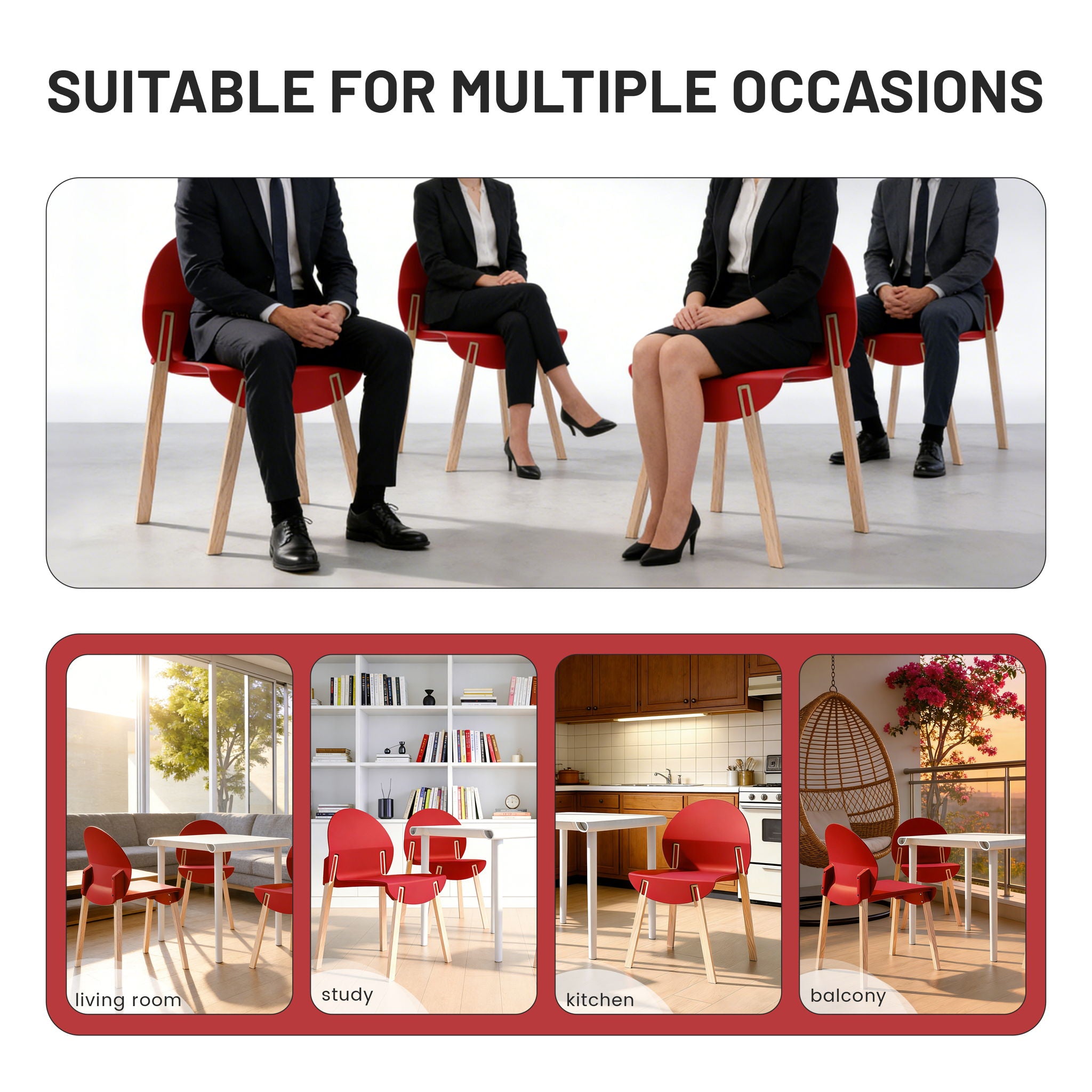 4 Piece Set Of Single Chairs With A Design Combining Modern And Traditional Elements