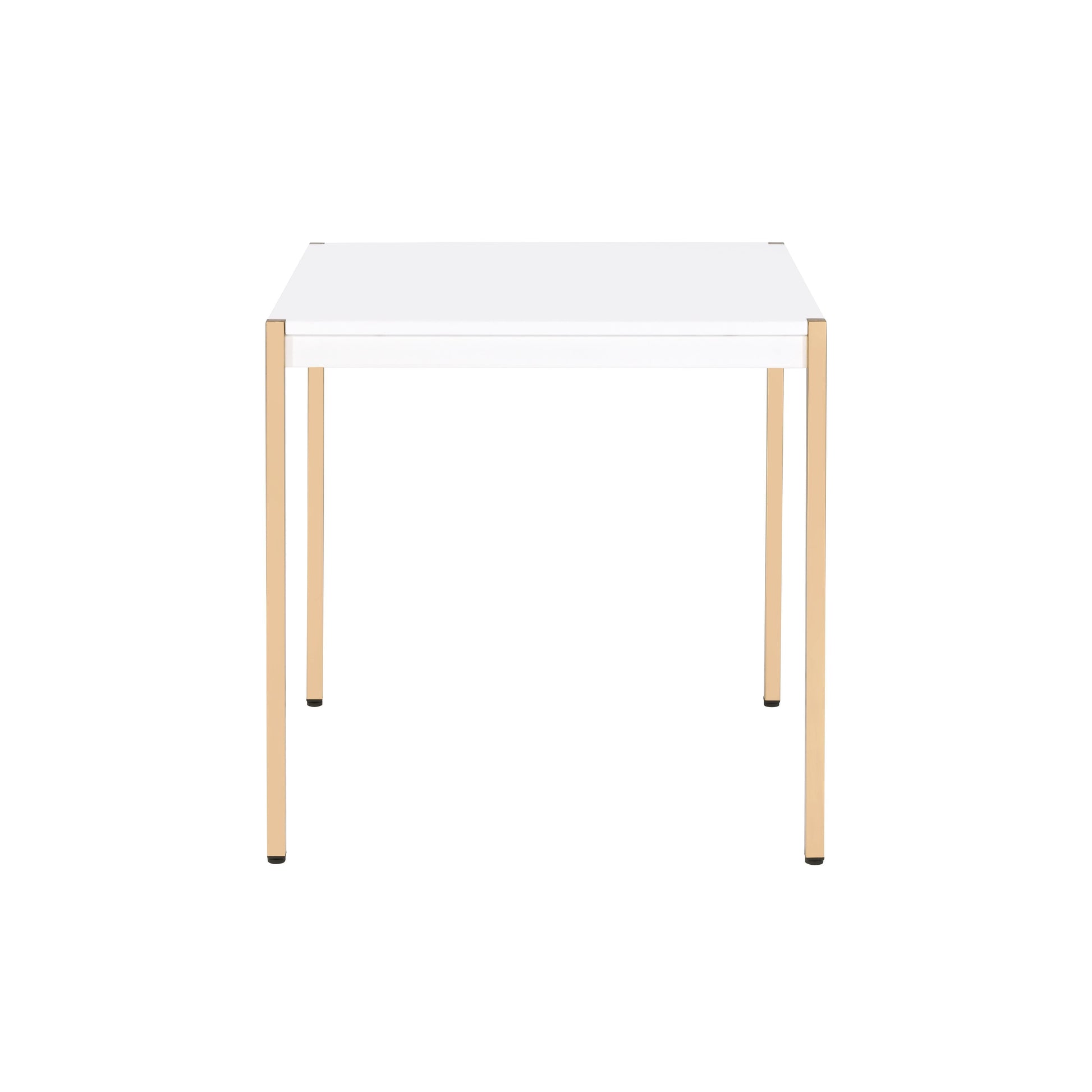 ACME Otrac - End Table - White & Gold Finish | Meri Furniture