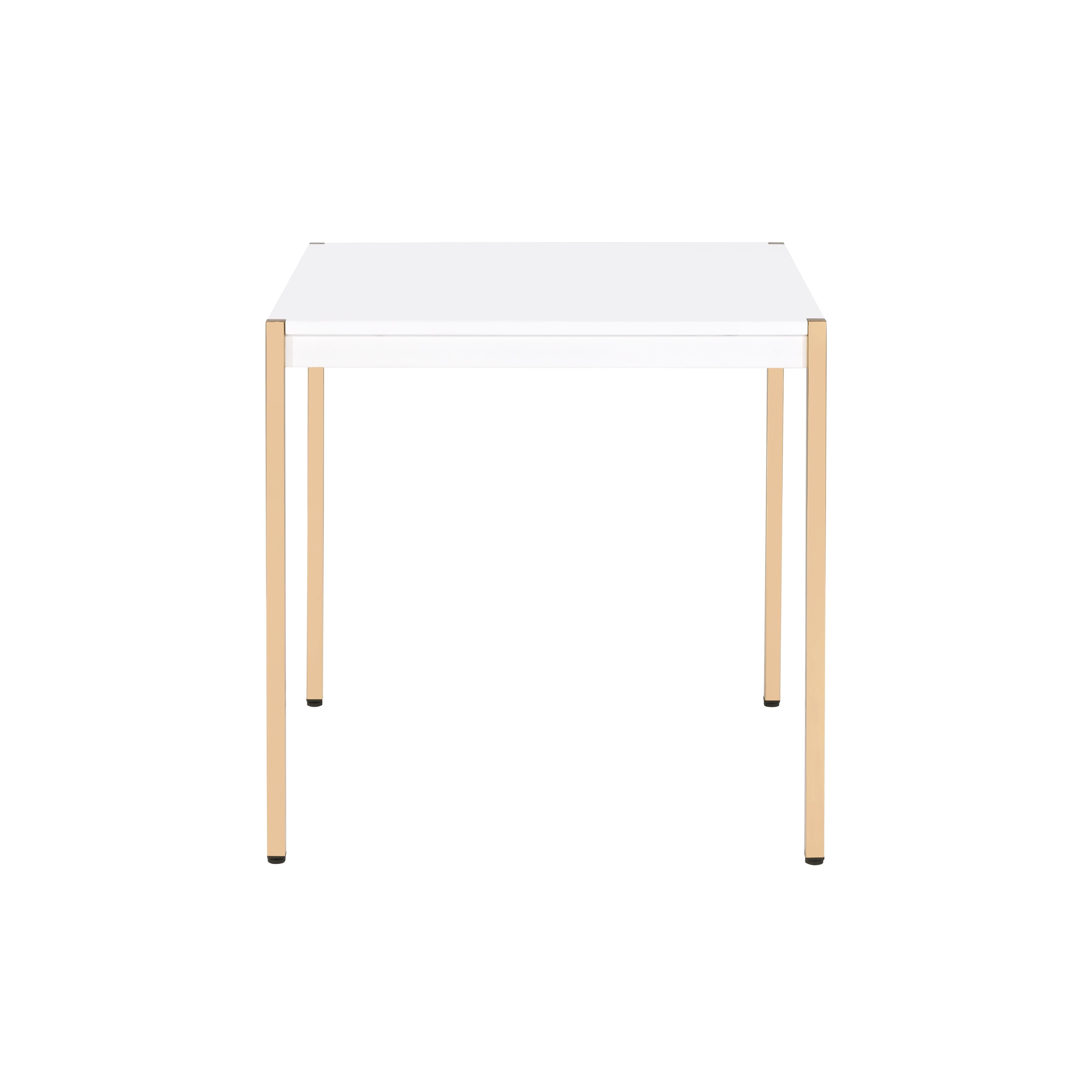 ACME Otrac - End Table - White & Gold Finish | Meri Furniture