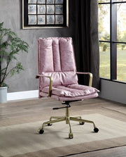 ACME Tinzud - Office Chair - Pink Top Grain Leather | Meri Furniture