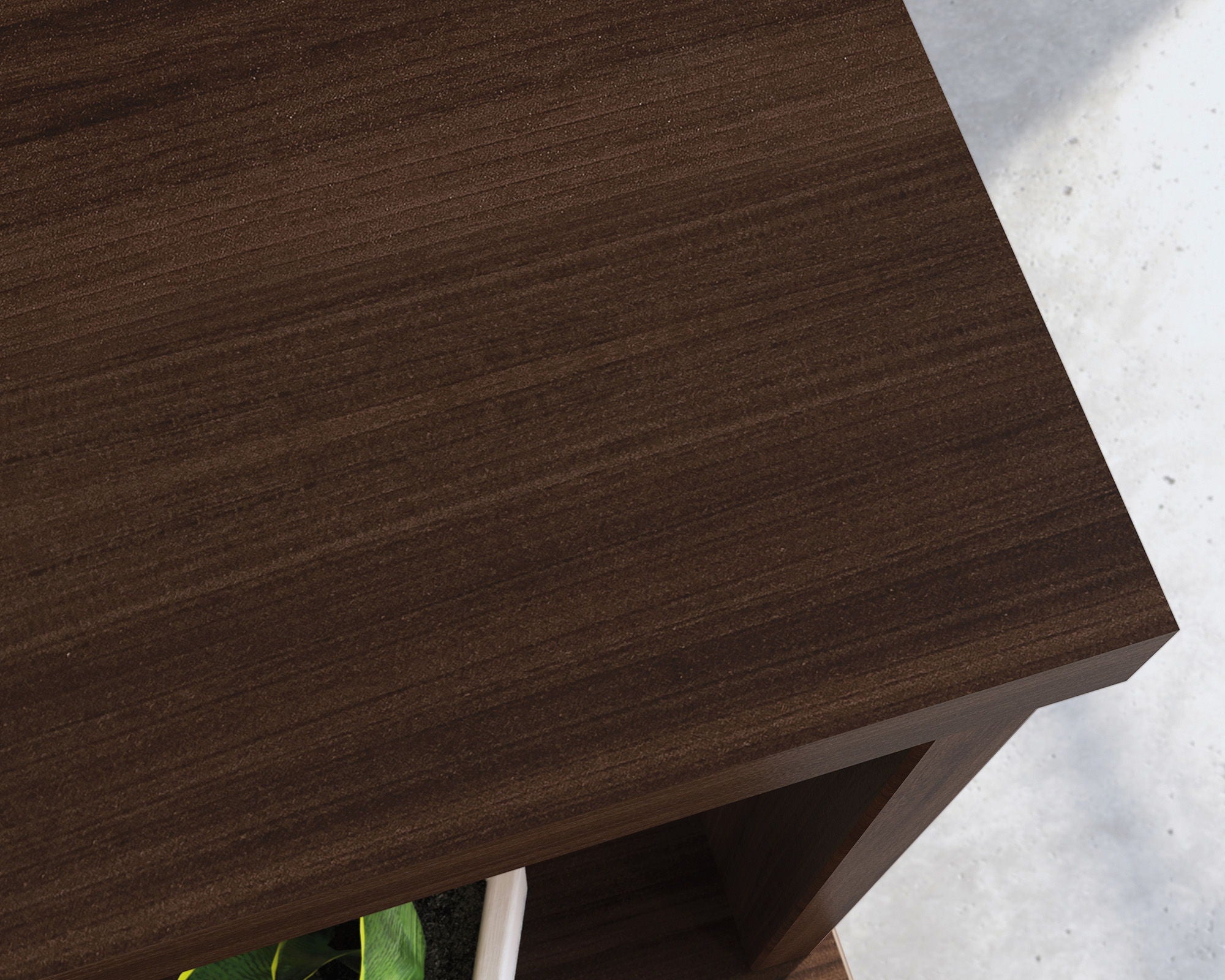 Reception Desktop Hutch in Noble Elm