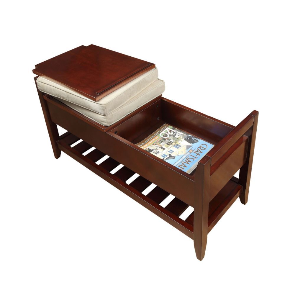 ACME Belch - Bench - Fabric & Espresso | Meri Furniture