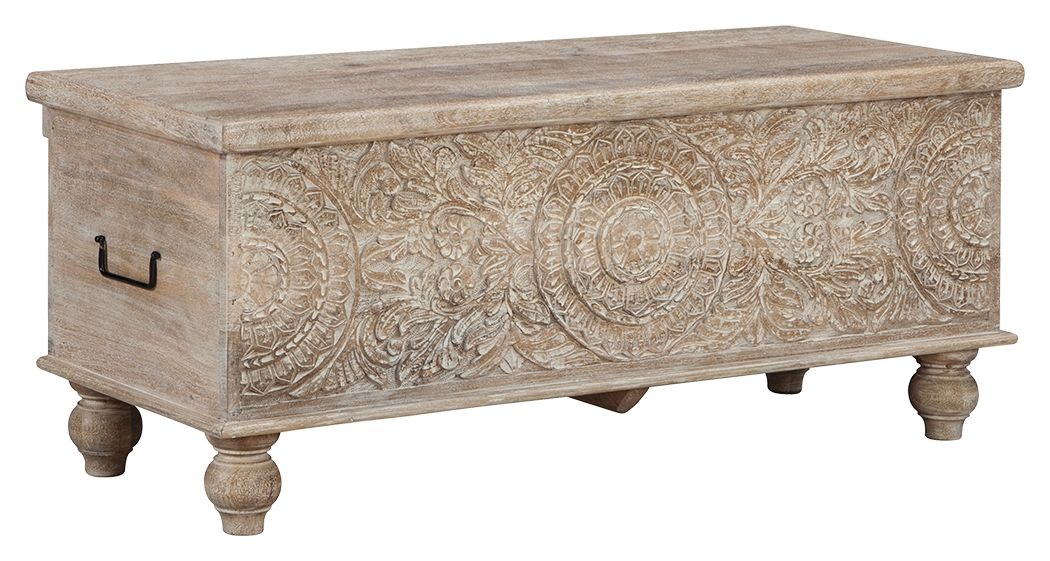Ashley Furniture Fossil - Beige - Storage Bench | Meri Furniture