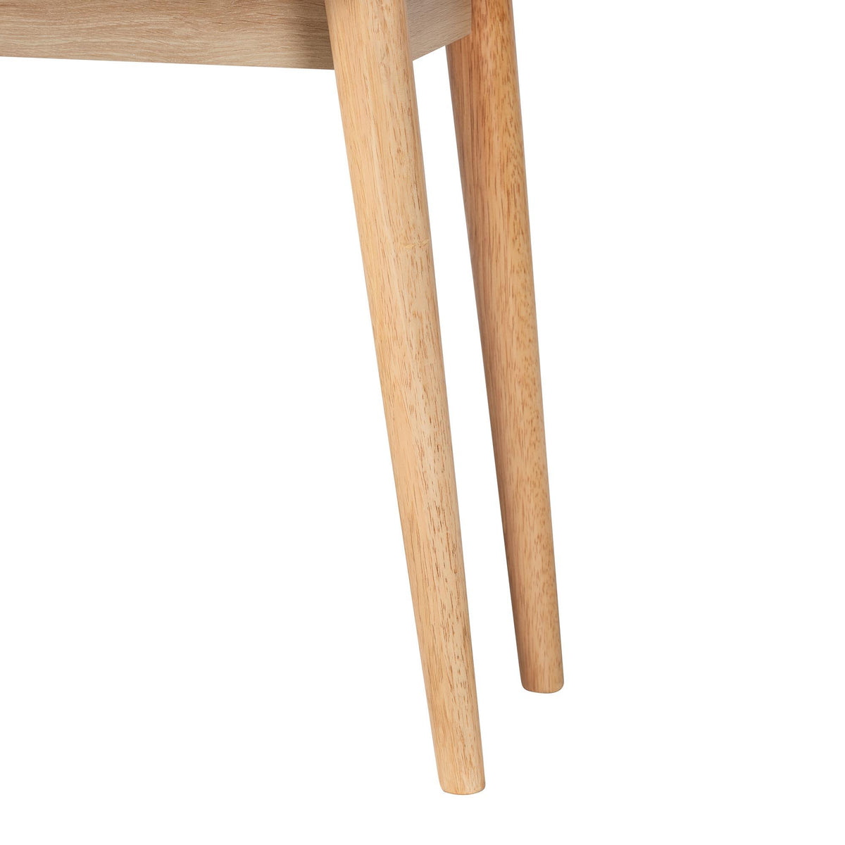 Baird Mid-Century Modern Light Oak Brown Finished Wood and Rattan 2-Drawer Console Table