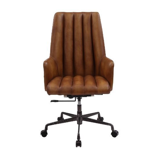 ACME Salvol - Office Chair - Sahara Leather & Aluminum | Meri Furniture