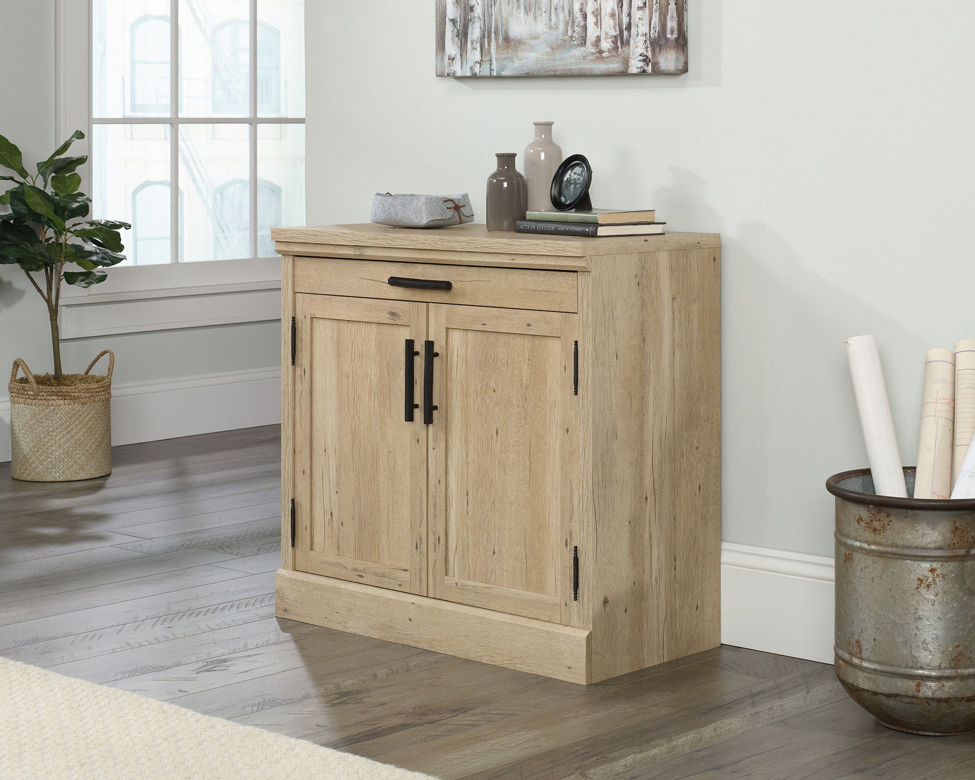 2-Door Library Cabinet with Prime Oak Finish