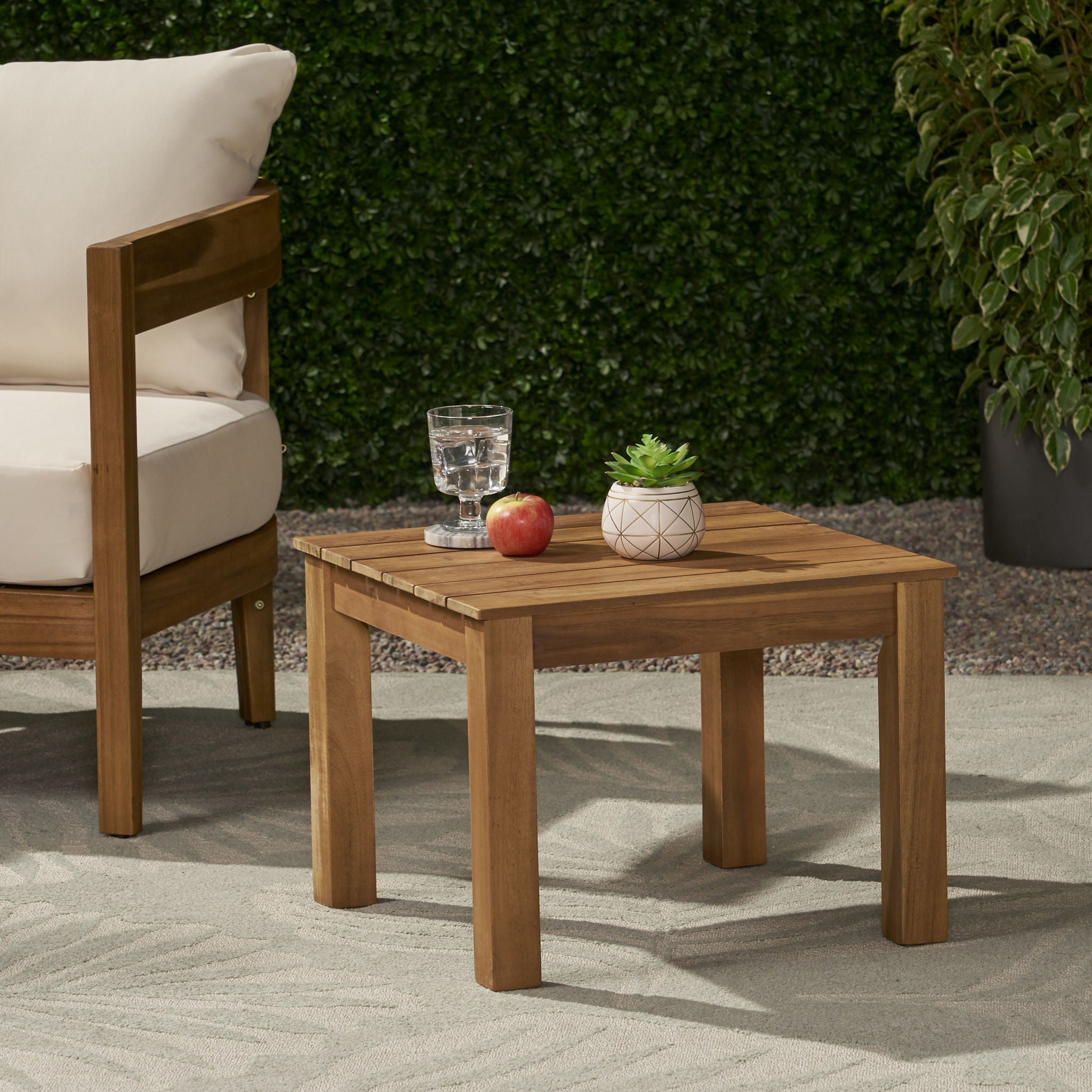 Halcyon - Outdoor Side Table With Slat Design