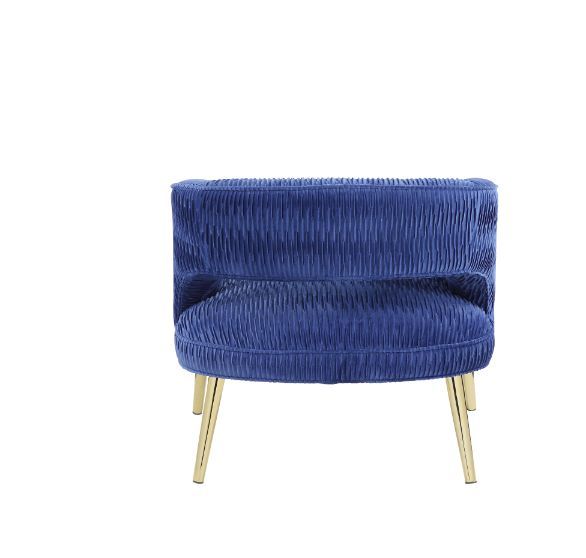 ACME Aistil - Accent Chair - Blue Velvet & Gold Finish | Meri Furniture