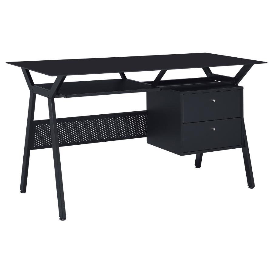 Coaster Fine Furniture Weaving - 2-Drawer Computer Desk Keyboard Tray - Black | Meri Furniture