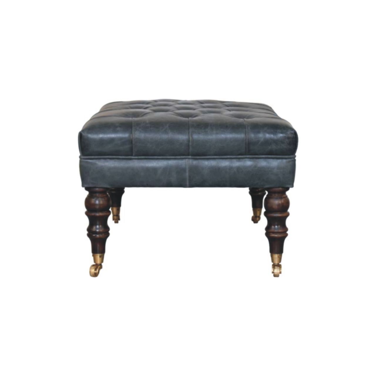 Buffalo - Leather Ottoman With Castor Legs