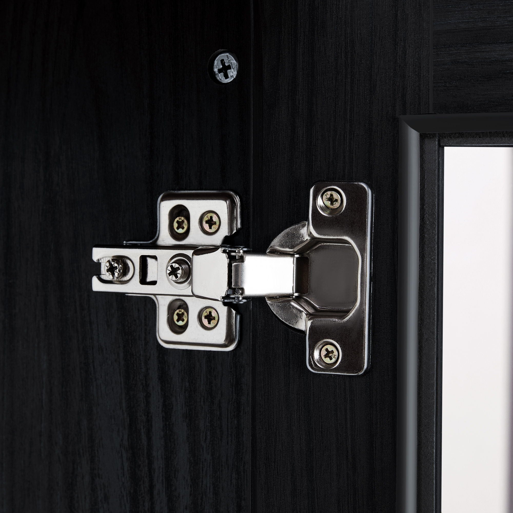 Modern Style Tall Display Cabinet With LED Lighting, Tempered Glass Door, 2 Drawers