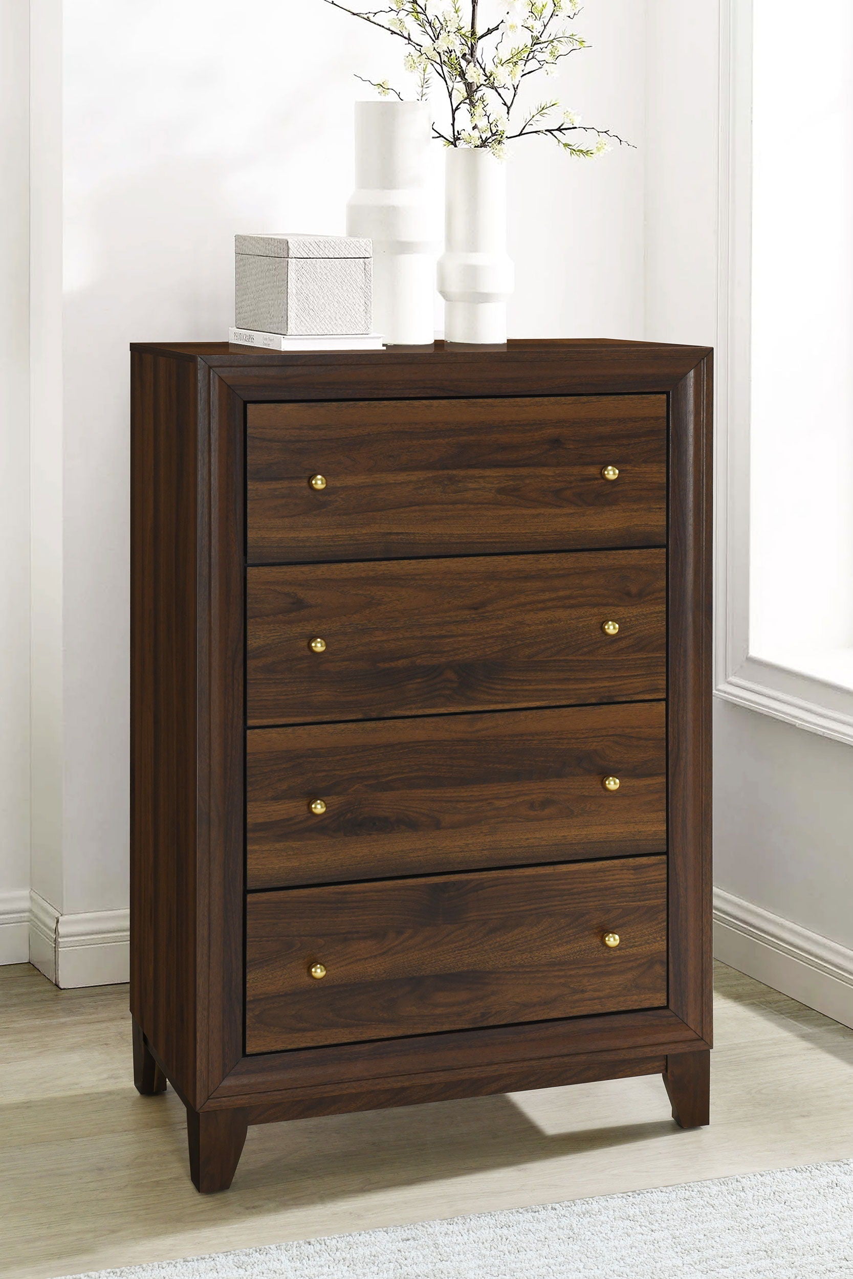 Coaster Fine Furniture Welsley - 4-Drawer Chest Of Drawers - Walnut | Meri Furniture